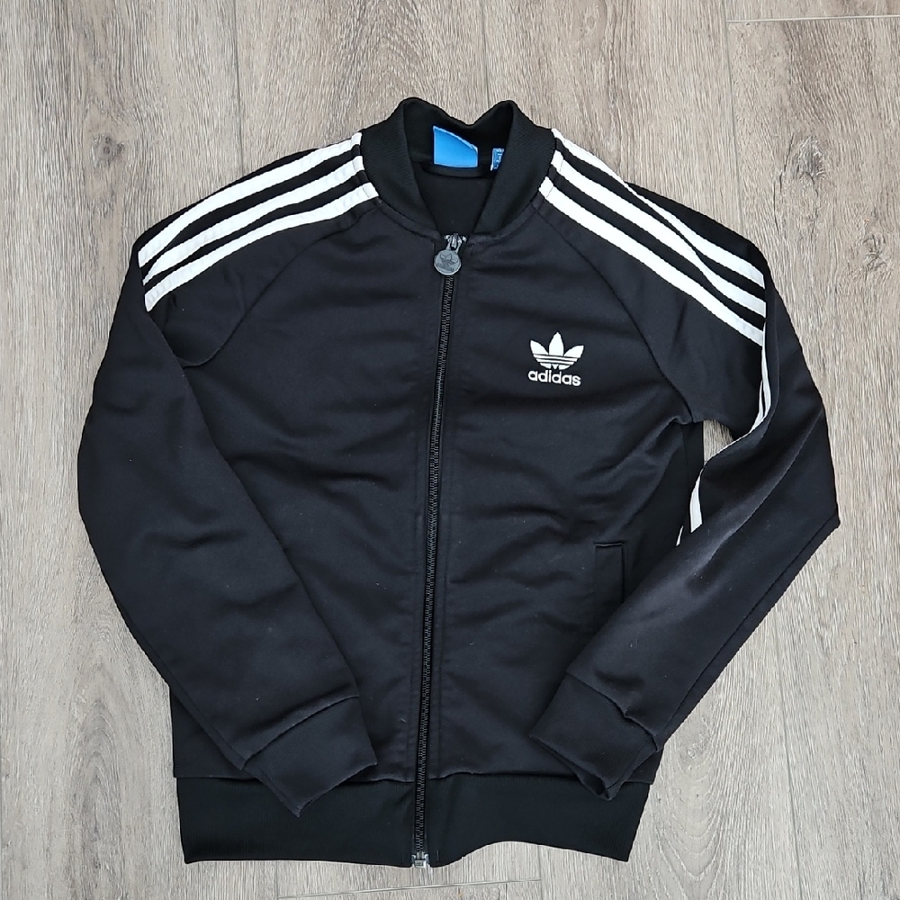 Adidas Kids Black Track Jacket Boys Size 9/10